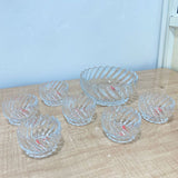 AM5983 Crystal Glass Serving Bowl (Multidesign)- Set of 1 Large & 6 Small Bowl-- KRPS041-L7 & KRPS021-L7 & KRPS031-L7)