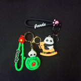 AM5892 3D MultiDesign Silicone Cartoon Animal 2 Keychains with 2 Hooks