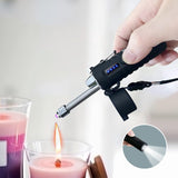 AM5243 Plasma Electric Lighter Rechargeable, Waterproof Lighter Plasma Lighter with Flashlight 360°Flexible Long Neck ARC Lighter Flameless for Camping Hiking
