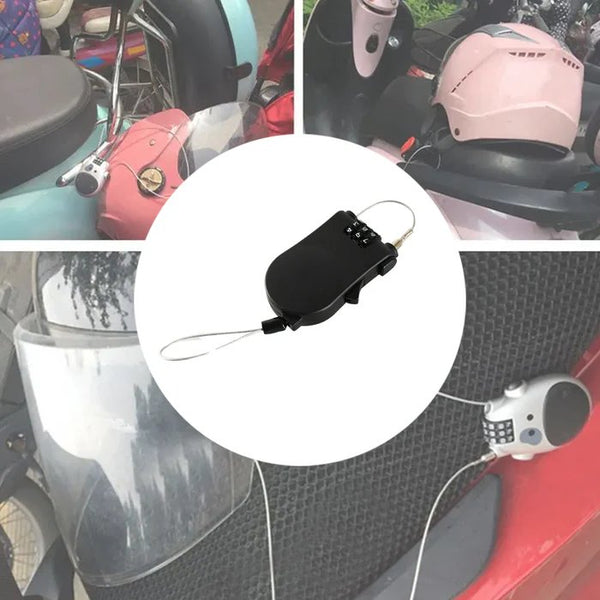 17506 MULTIFUNCTIONAL CABLE LOCK WITH NUMBER CODE FOR TRAVEL | WIRE BLACK SHELL COMBINATION PASSWORD. (1 PC)