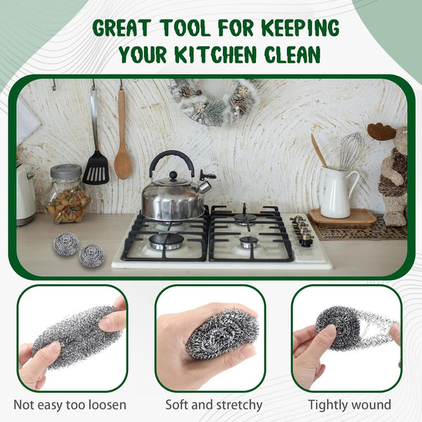3526 Stainless Steel Cleaning Scrubbers ( pack of 12 )