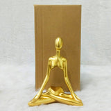 AM6233 Golden Abstract Yoga Meditation Figurine (No.1) – Modern Home & Office Decor