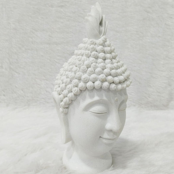 AM6246 Small White Buddha Head Sculpture – Peaceful Home Décor