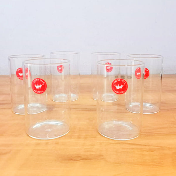 AM5374 Shine Max Glass Borosilicate Glass Microwave Safe Juice Glass (Set of 6 Pcs)