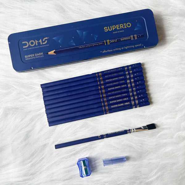 AM6063 DOMS Superio Super Dark Graphite Pencil Pack of 10 pencils