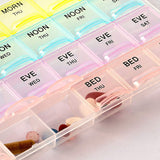 0383 Pill Case- 4 Row 28 Squares Weekly 7 Days Tablet Box Holder
