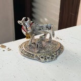 AM5589 Cow with Calf Silver Plated Big