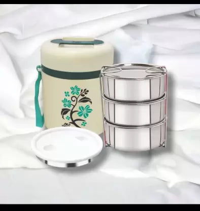 3518 Premium Insulated Double Walled Stainless Steel 3 Layer Lunch Box