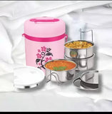 3518 Premium Insulated Double Walled Stainless Steel 3 Layer Lunch Box