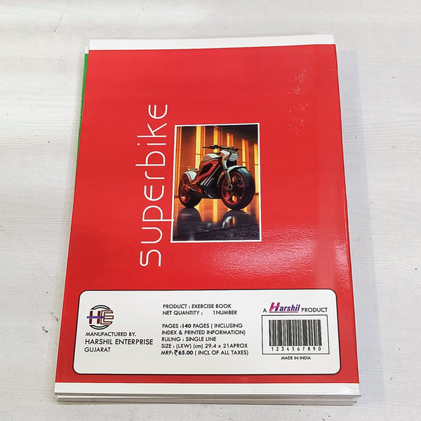 AM5497 HRS Bike Series Notebook A4 Book 140 Pages 1pc