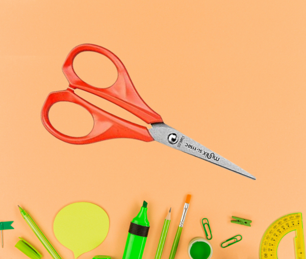 3911 Munix SL-1150 128 mm / 5" Stainless Steel Scissors | Pointed Tip with Shock Proof Body | Ergonomic & Soft Handles for Easy Handling