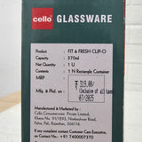 Di0007 Cello Fit & Fresh Clip-O Rectangle Glass Storage Container - 370ml