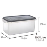 AM0518 Fresherware Rectangular Smart Modular Kitchen Storage Plastic Container 10.5 Litres (10500 ml)(Pack of 1)