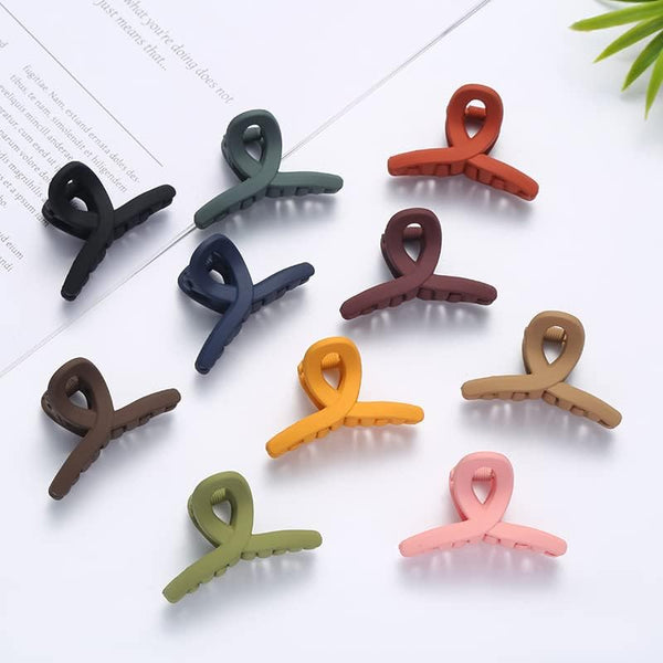 AM1275 Beautiful Mini Cross Shape Hair Clutcher Hair Claw  (Multicolor) - 3pcs