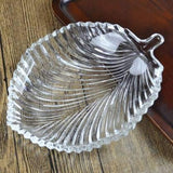 AM5387  Stylish Elegant Leaf Glass Plate for Serving Dry Fruits