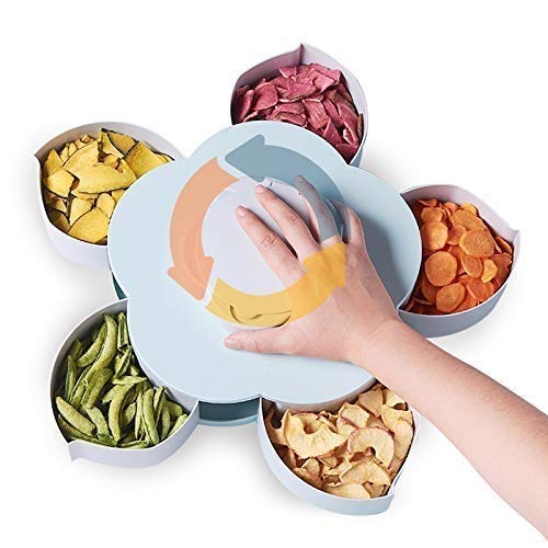 0634 Plastic Smart Candy Box Serving Rotating Tray Spice Storage