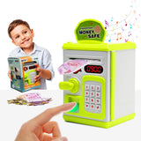 AM6018 Mini ATM Piggy Bank With Fingerprint Sensor - Musical Money Safe for Kids, Cash and Coin Savings