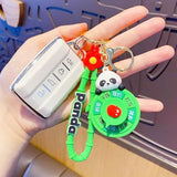 AM5892 3D MultiDesign Silicone Cartoon Animal 2 Keychains with 2 Hooks