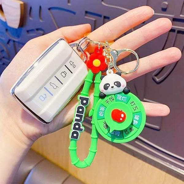 AM5892 3D MultiDesign Silicone Cartoon Animal 2 Keychains with 2 Hooks