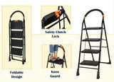 3543 Foldable 4 Step Ladder Folding Ladder for Home and Office Use Heavy Duty Performance Ladder 4 Feet