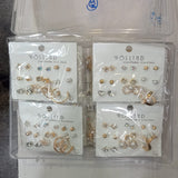 AM5781 - Combo Of 9 Multidesign Earrings Gold Platted Stud Earrings For Women And Girls