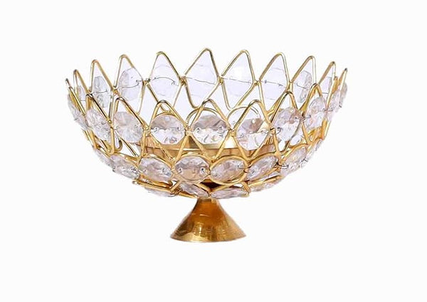 AM0359 Brass  Diamond & Lotus Style - Akhand Diya SIZE 1 BIG