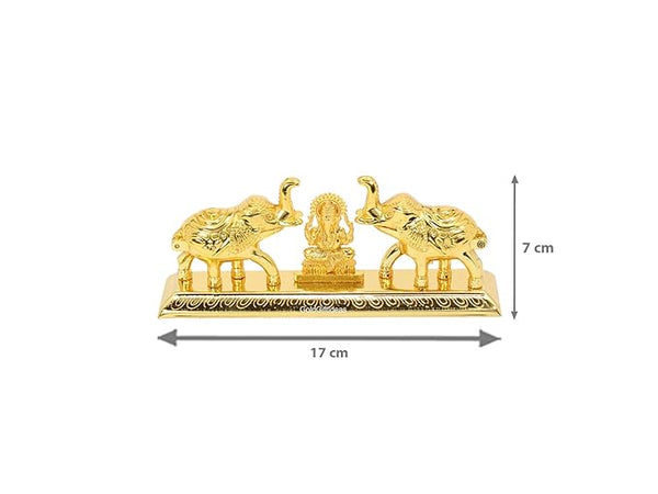 AM0361 Golden Plated Elephant Kankavati with Ganesha