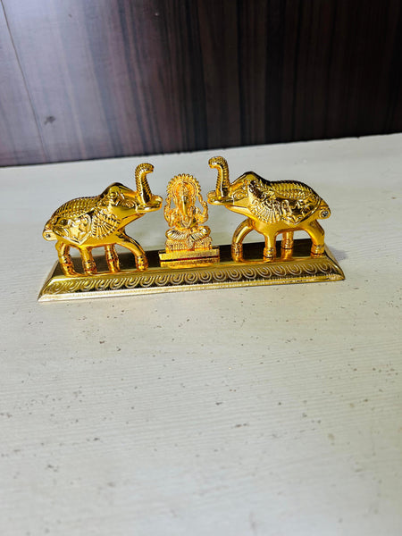 AM0361 Golden Plated Elephant Kankavati with Ganesha