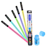 AM6066 Doms Hello X-Tra Dark Pencil (pastel Shades) with Free Erasner (Erase + Sharp)
