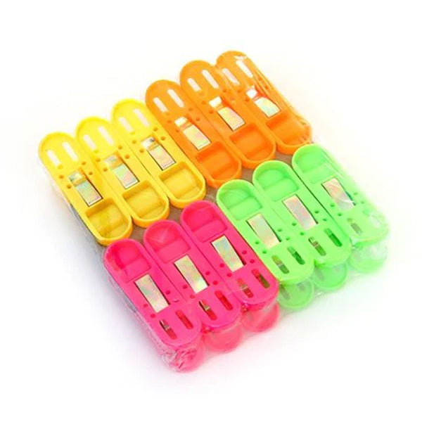 1368 Cloth Drying Non-Slip Light Plastic Clips  (Multicolour) (Pack of 12)