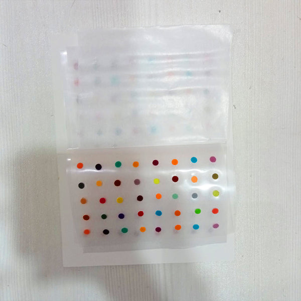 AM5636 Round Multicolor & Multi-Size Regular Bindi for Forhead - Set of 1