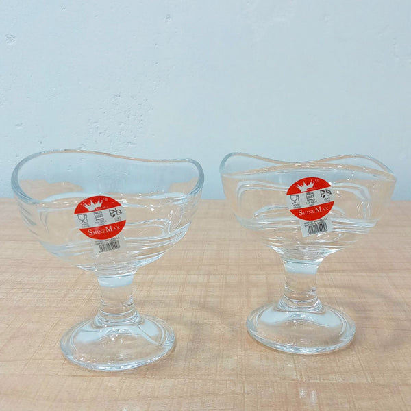AM5995 Elegant Glass Ice Cream & Dessert Bowl 2 Pcs