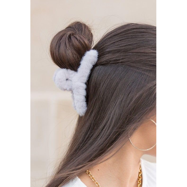 AM1076 Fluffy Fur Hair Clip 1Pcs (multicolor)