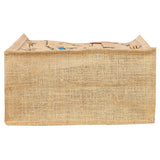 AM0034 Printed Eco-Friendly Jute Bag with Zip Closure