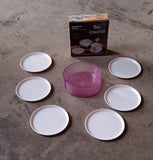 5513 COASTERS SET OF 6 PLASTIC COASTERS SPILL PROTECTION FOR TABLE DESK COFFEE CUP TEA CUP MUG