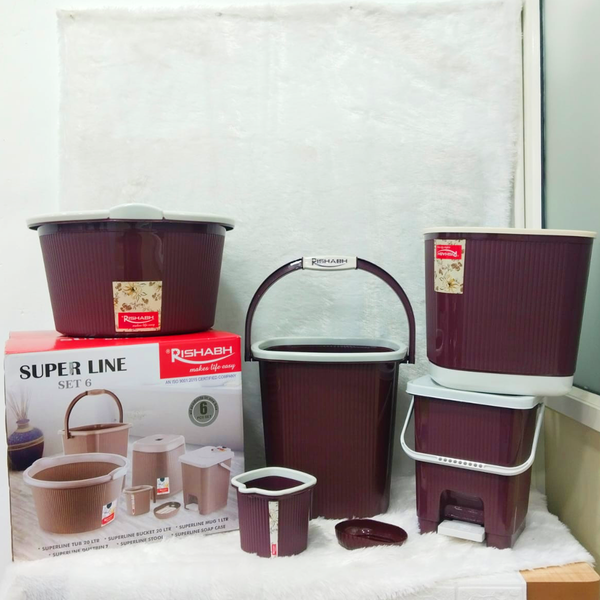 AM6225 Rishabh Super Line 6-Piece Multipurpose Bathroom Set