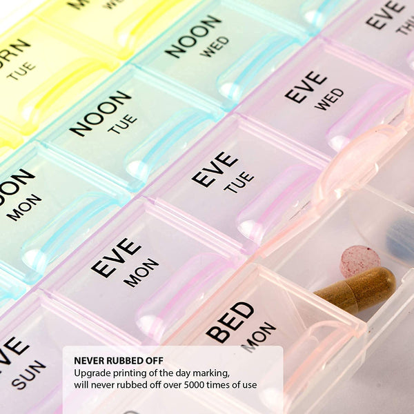 0383 Pill Case- 4 Row 28 Squares Weekly 7 Days Tablet Box Holder