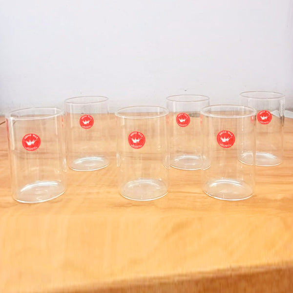 AM5374 Shine Max Glass Borosilicate Glass Microwave Safe Juice Glass (Set of 6 Pcs)