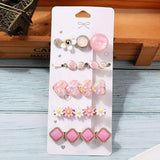 AM5004 Blubby Pearl Hair Clips, Hair Clips for Women, Acrylic Resin Hair Clips, Alligator Bobby Pins, Fashion Geometric Hairpins