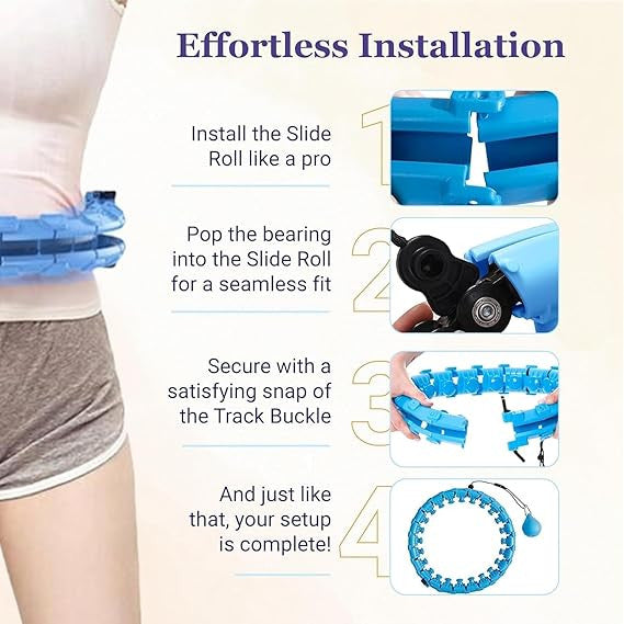 AM5411 Smart Hula Hoop, Smart Weighted Hula Hoop for Adults Weight Loss Women to Slim Waist