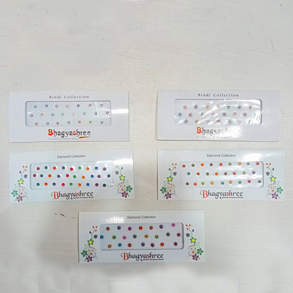 AM5635 Multi Design Stone Bindi Fancy Designer Bindi - Set of 1