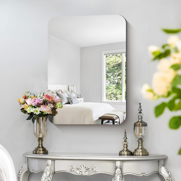 3112 Square Shape Adhesive Mirror Sticker -(Size-30cm x 40cm) For Wall ,On Tiles, Bathroom, Bedroom, Living Roomm Basin Stickers