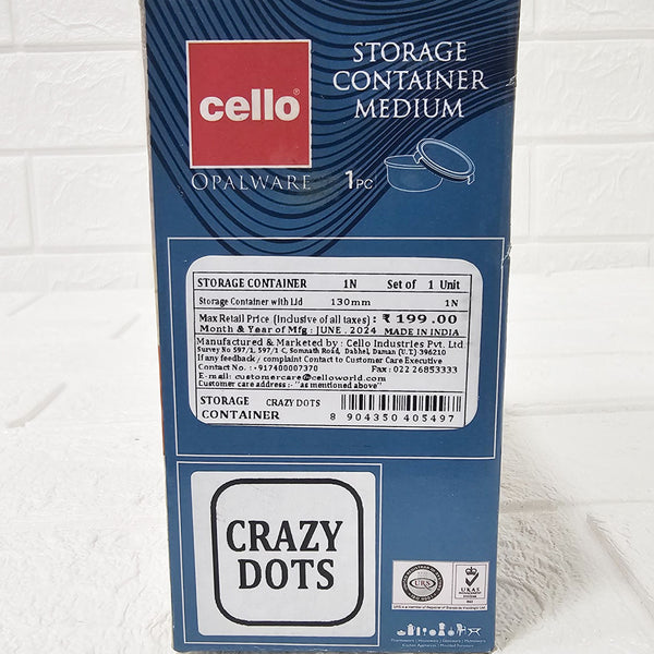 Di0020 Cello Opalware Leak-Proof Storage Container – Medium (1 Pc)