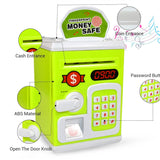 AM6018 Mini ATM Piggy Bank With Fingerprint Sensor - Musical Money Safe for Kids, Cash and Coin Savings