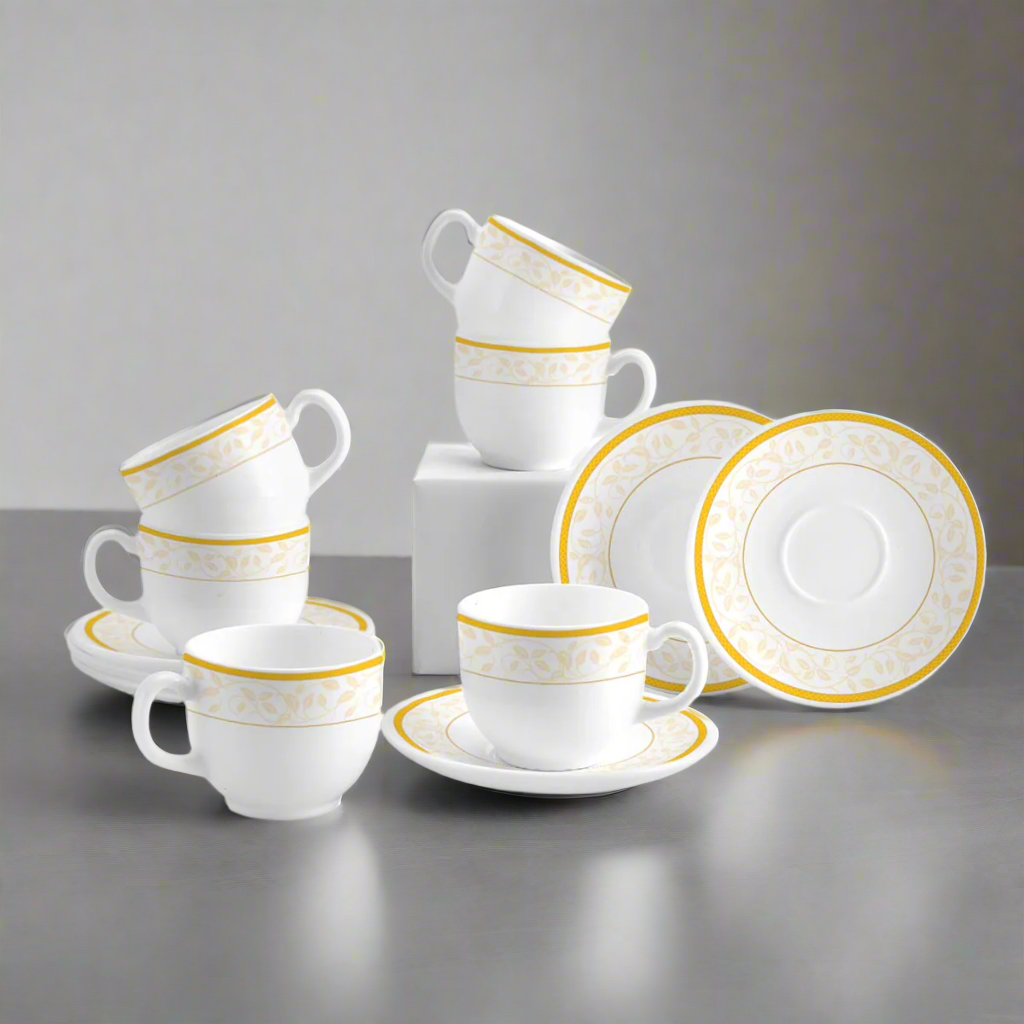 AM5671 Cello Divine Costa Multi-Design Cup & Saucer (Set of 6 Pcs