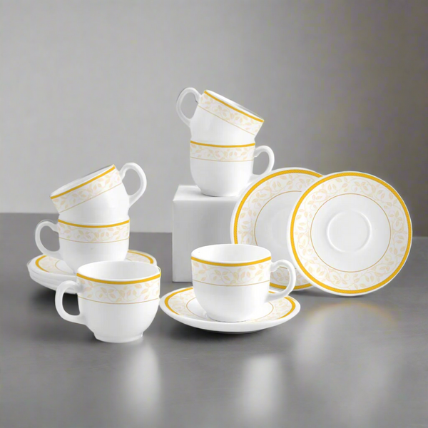 AM5671 Cello Divine Costa Multi-Design Cup & Saucer (Set of 6 Pcs)