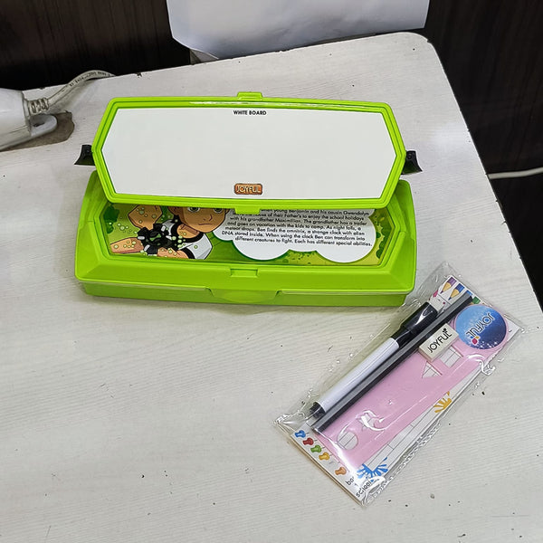 AM5541 Green Ben 10 Compass Box for Kids- (Pack of compassbox, 1 kit of pencil rubber and marker)