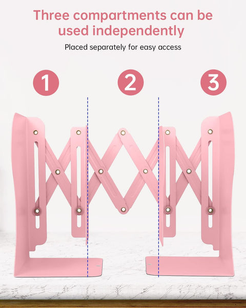 AM0557 Bookends for Shelves, Book Organizer for Desk