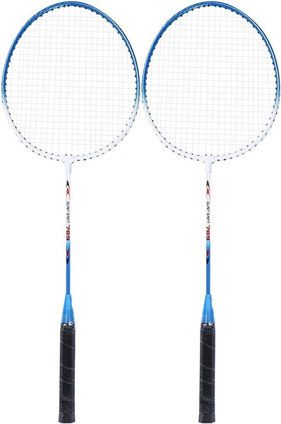 AM0353 Konex Pro Steel Badminton Racket, Set of 2 Piece & 1 Piece Shuttlecock for Kids, Girls, Boys(Badminton Rackets with Shuttle))