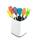 AM3548 Jony Mini Fruit Spoon Fork With Stand Cartoon Design Set of 6